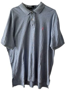 Vintage Polo Ralph Lauren Men’s Blue Polo Shirt Pink Pony Size Large